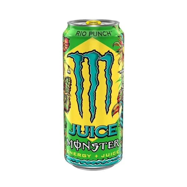 MONSTER Energy Juice Rio Punch 473ml - Bevanda Energetica Gusto Frutta Esotica